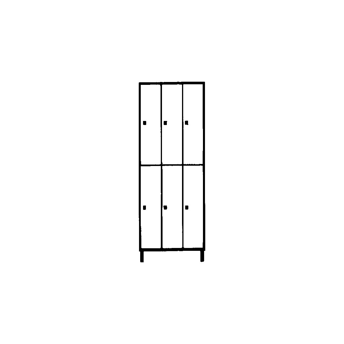 München double deck clothes locker – Wolf (Product illustration 3)-2