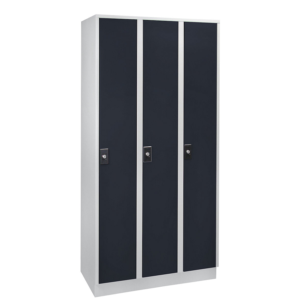 Stuttgart locker – Wolf, 3 compartments, light grey / anthracite grey-22