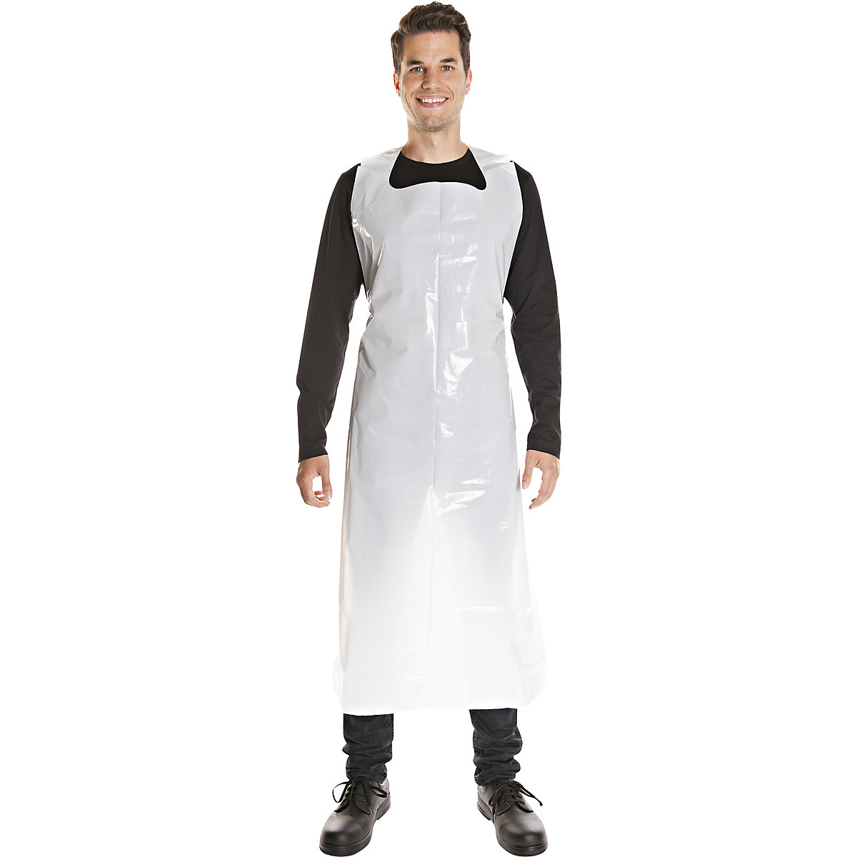 LDPE disposable apron, white