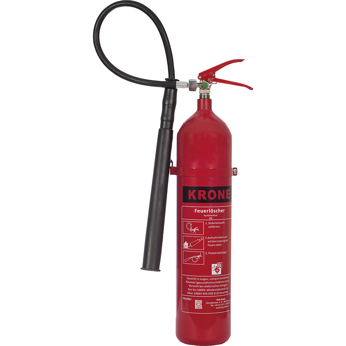 Carbon dioxide CO<sub>2</sub> fire extinguisher