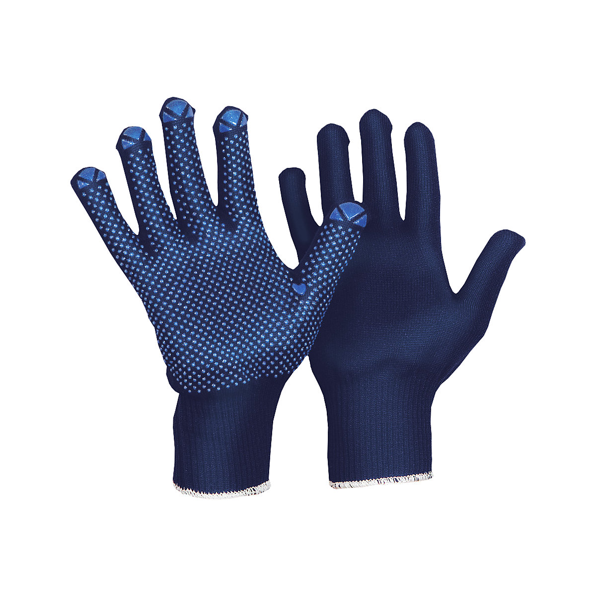 Knitted cotton gloves with nubs on one side