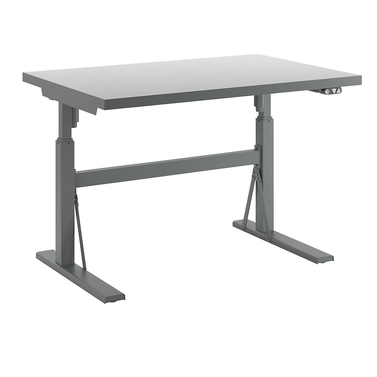 Work table, electrically height adjustable – max. load 350 kg – eurokraft pro