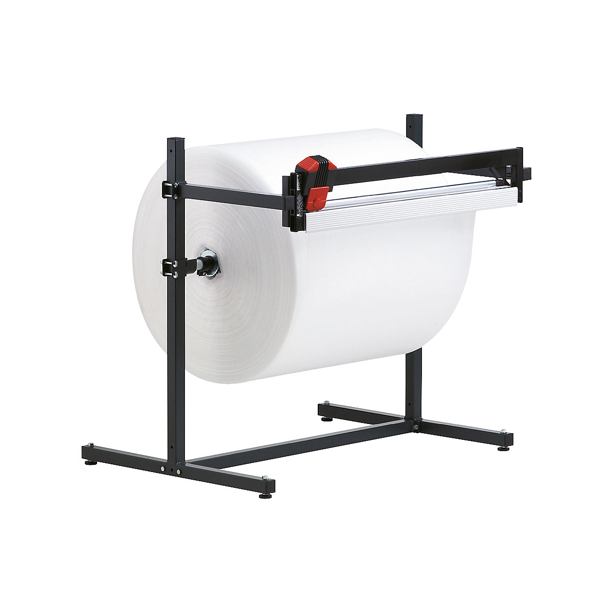 Dispenser stand for film, paper, corrugated cardboard