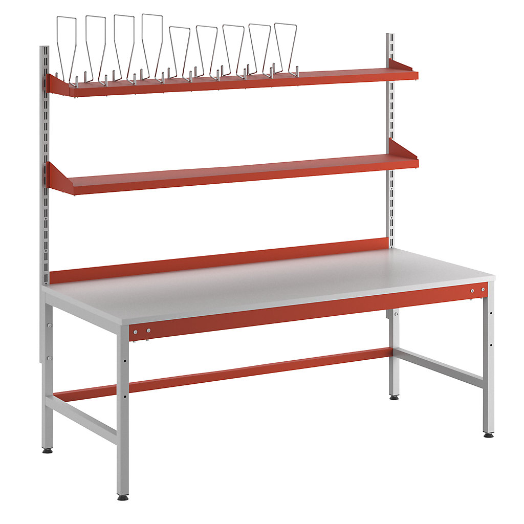 PROFI complete packing table: with cardboard packaging shelf and top ...