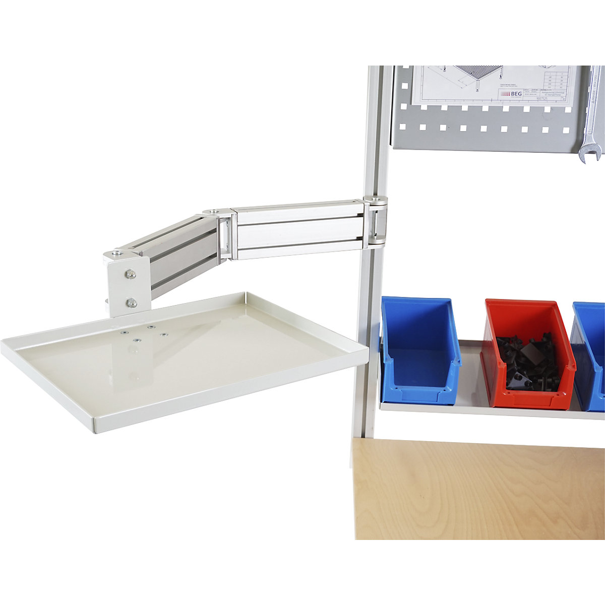 Swivel arm with shelf