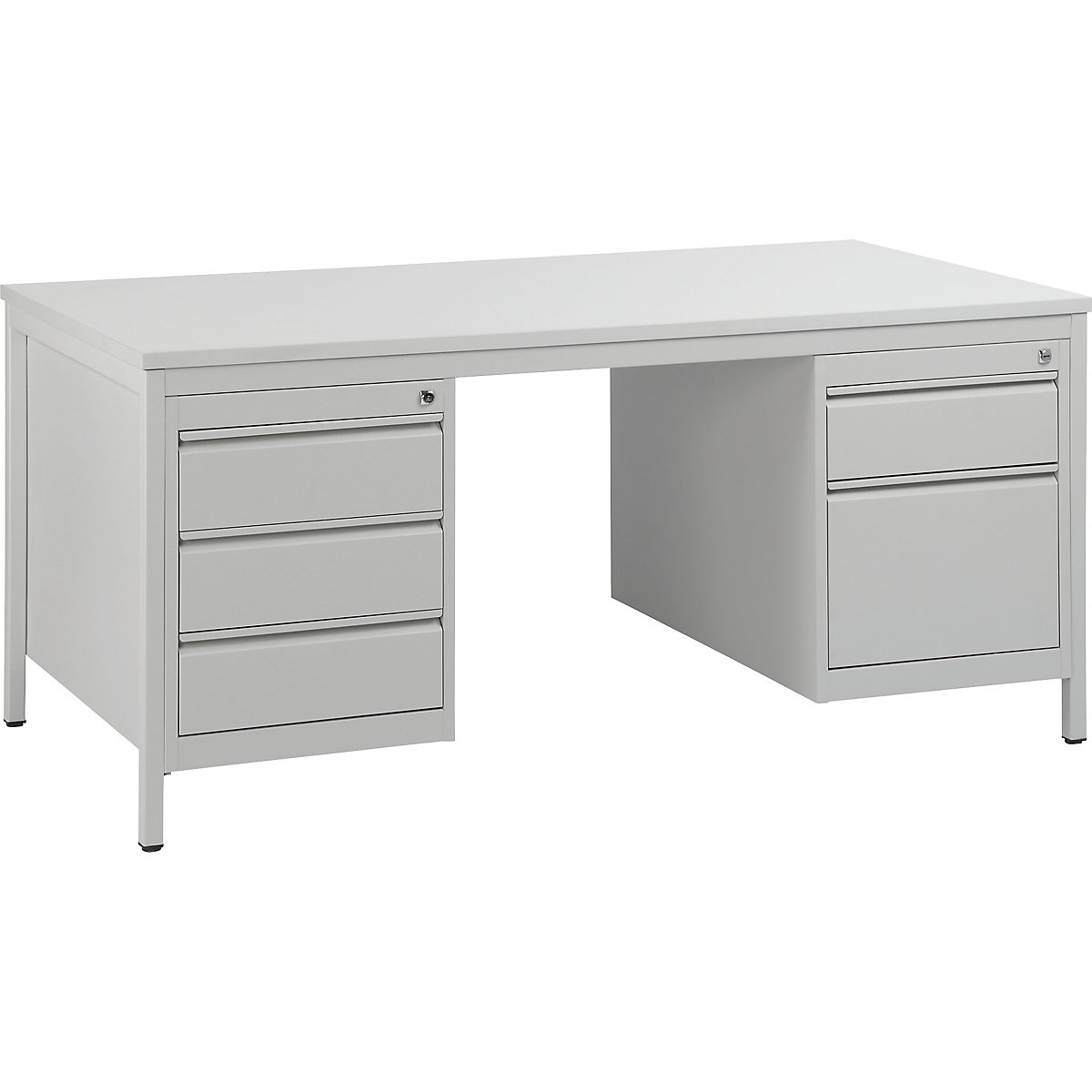 Foreman's desk, light grey - eurokraft basic