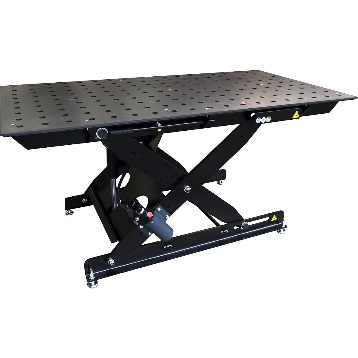 Height-adjustable welding table