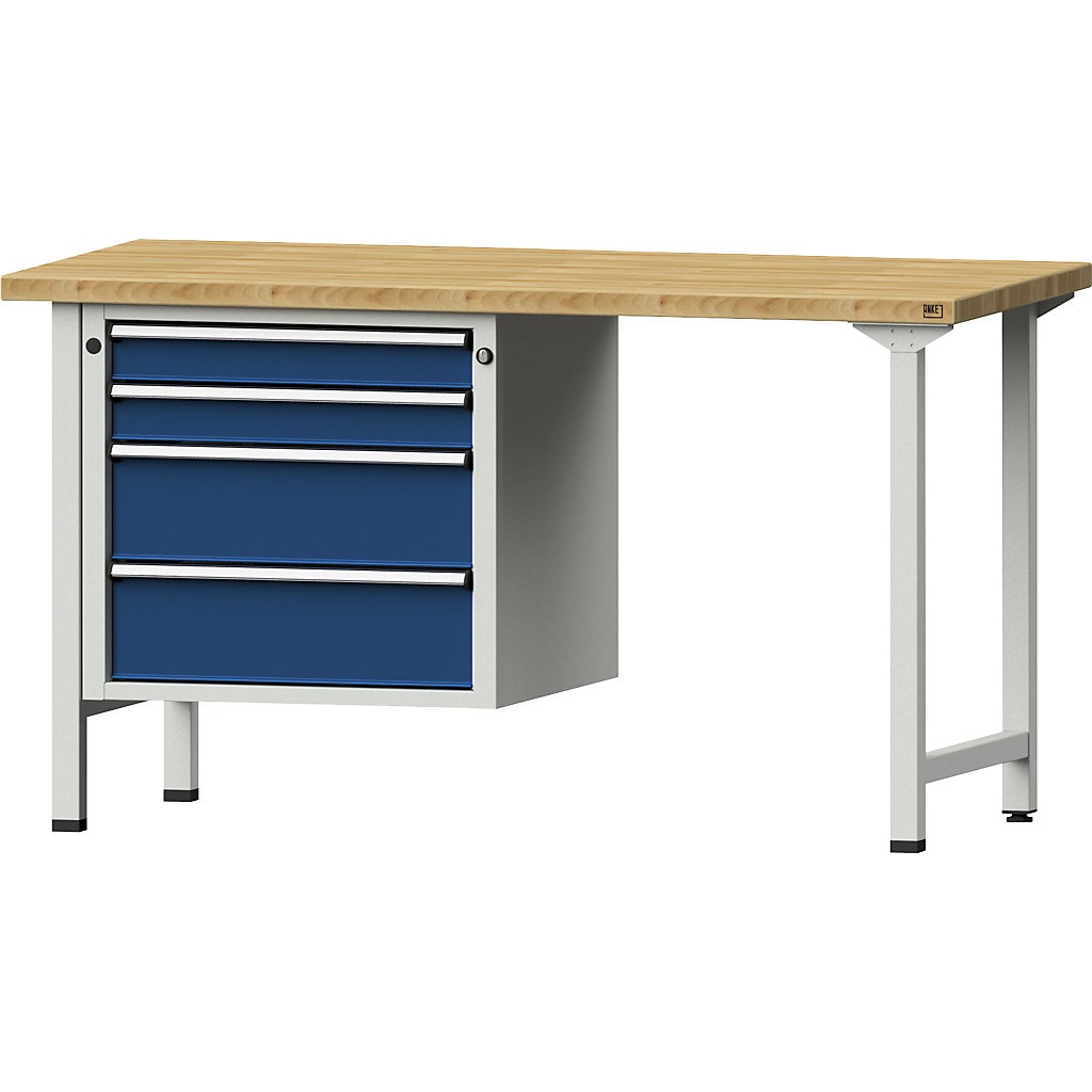 Workbench, Series V frame construction – ANKE: 2 drawers 90 mm, 2 ...
