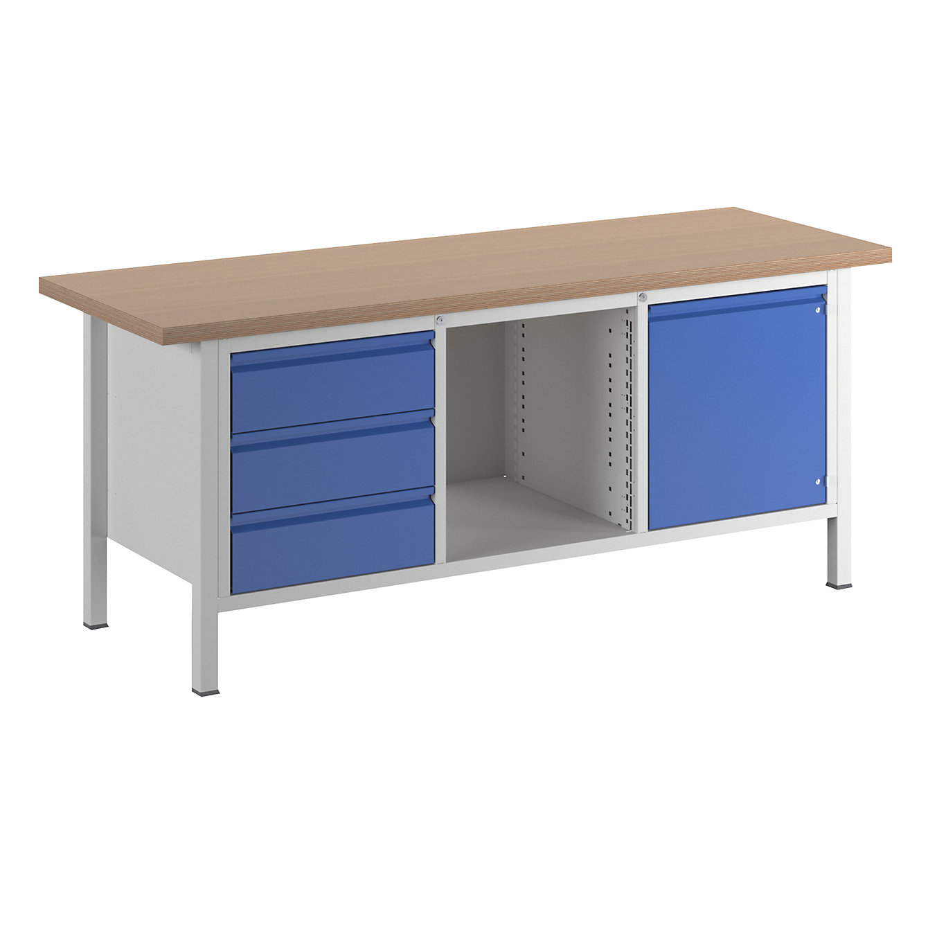 Workbench, frame construction Series 8500 – RAU: 3 drawers, 1 door, 1 ...