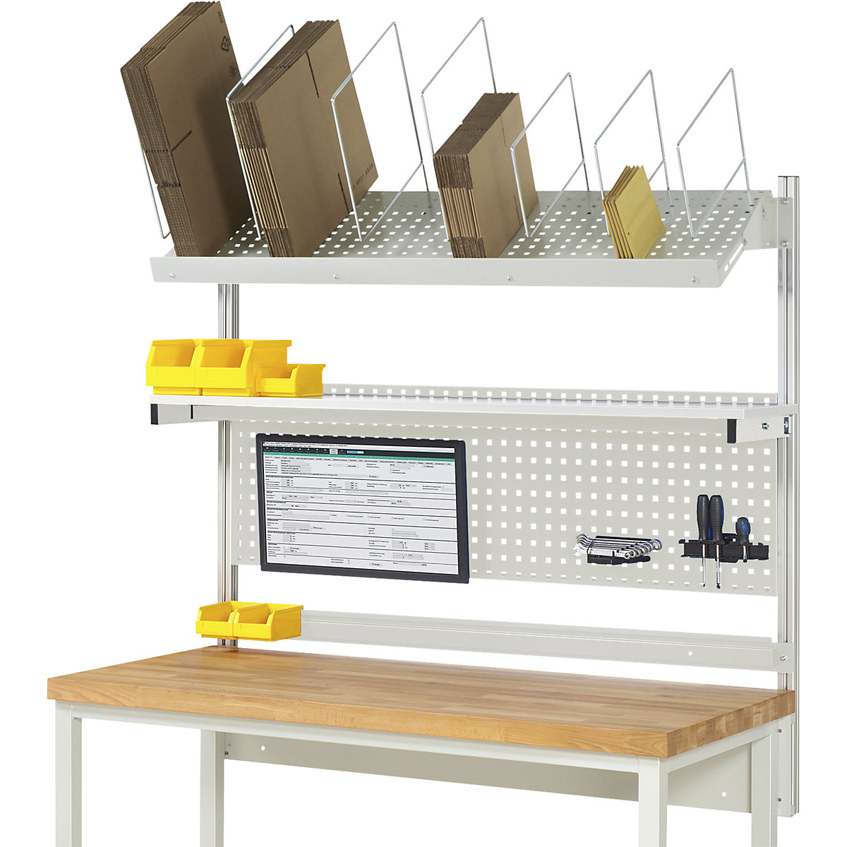 Workbench with Series 7000 modular design – eurokraft pro (Product illustration 5)-4