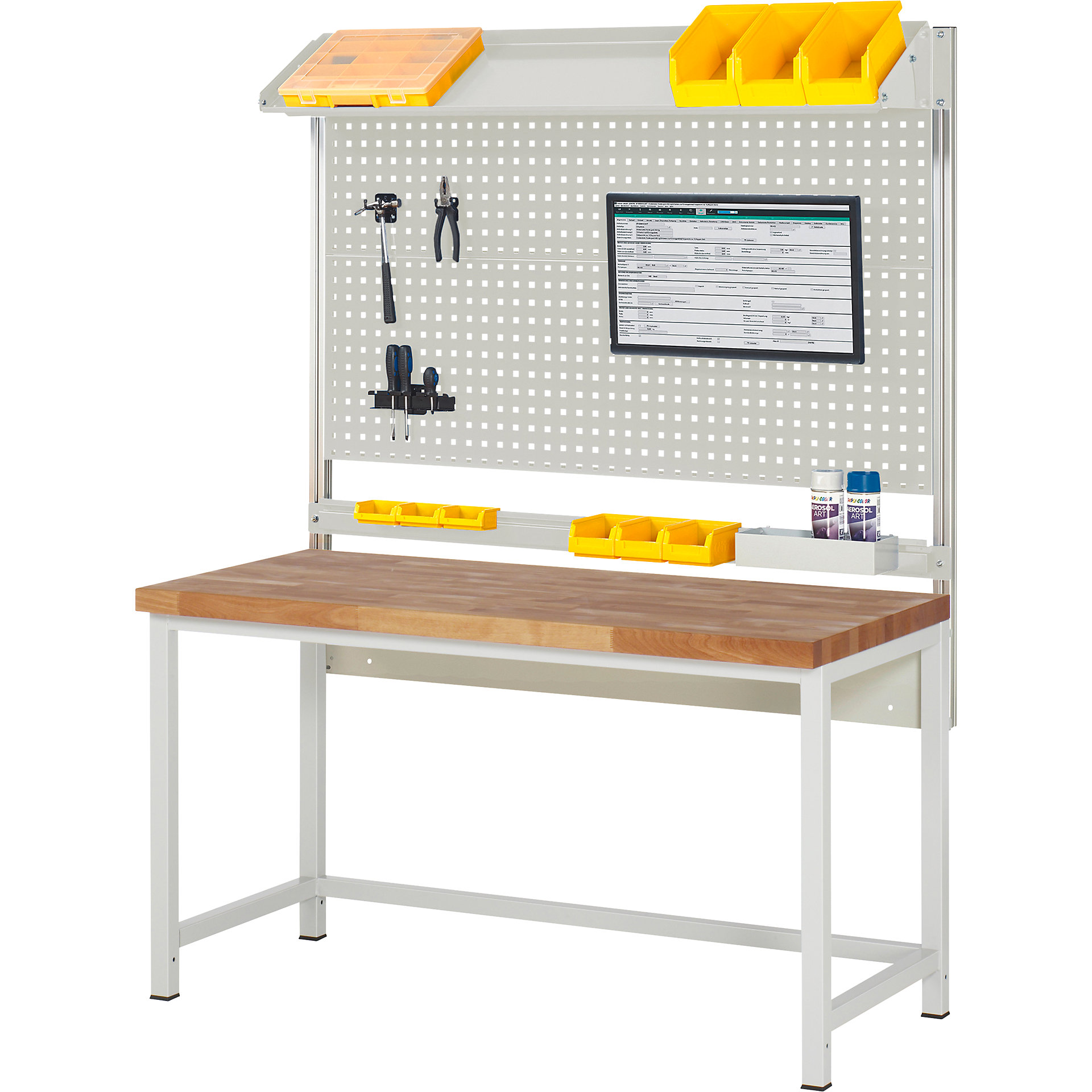 Workbench with Series 8000 modular system – eurokraft pro: with system ...