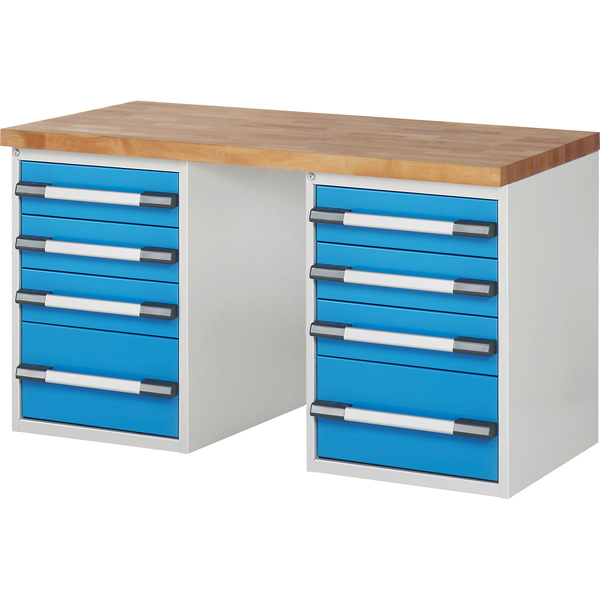 Workbench with fixed pedestals, series 7000 modular system - eurokraft pro