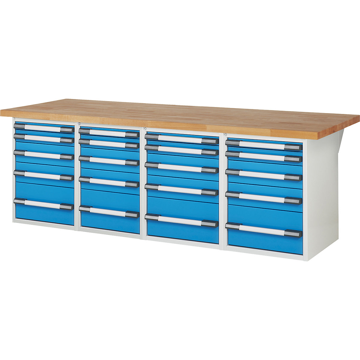 Workbench with fixed pedestals, series 7000 modular system - eurokraft pro