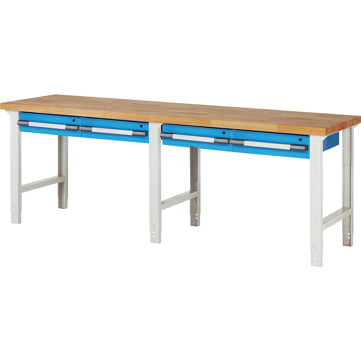 Workbench with suspended drawers, modular system series 7000 - eurokraft pro