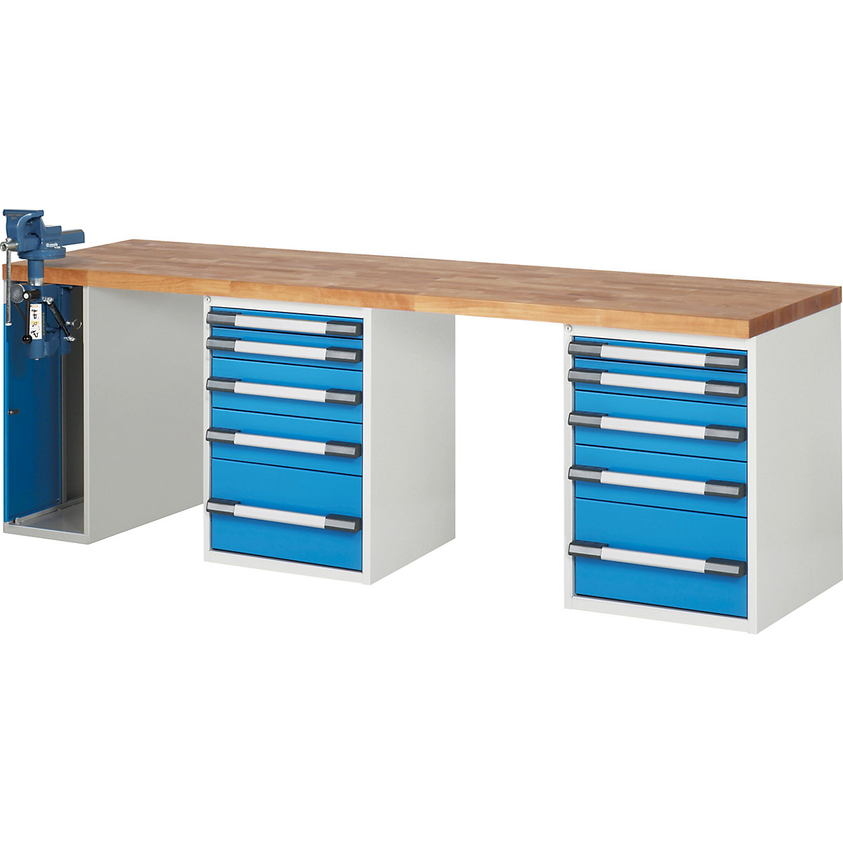 Workbench with vice cupboard, Series 7000 modular system - eurokraft pro