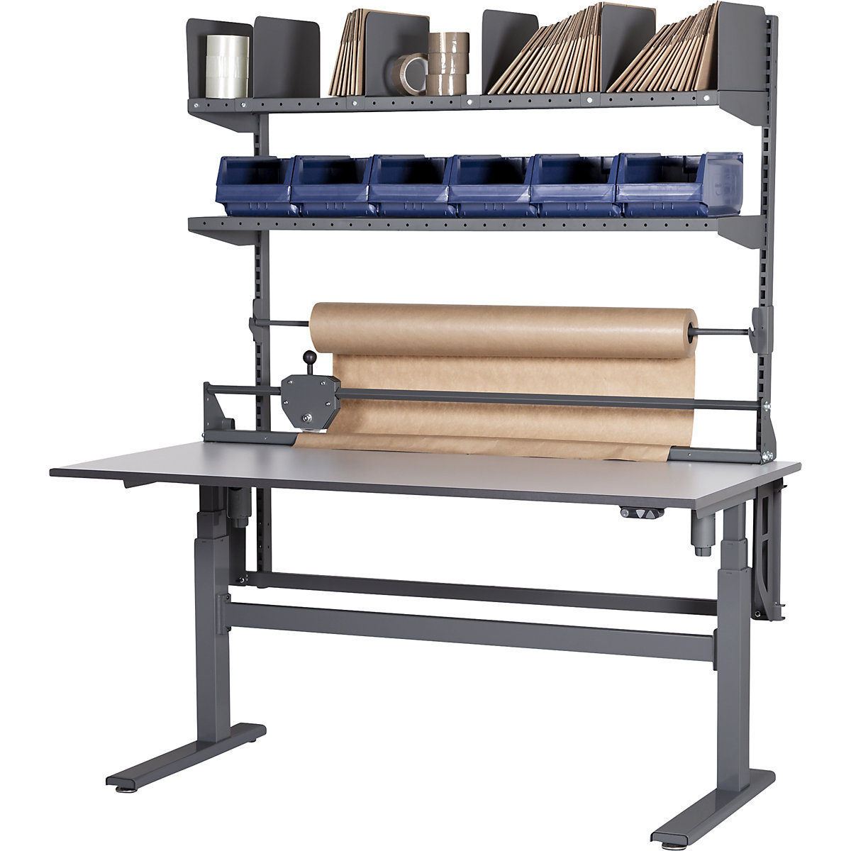 Packing table, electrically height adjustable – eurokraft pro (Product illustration 5)-4