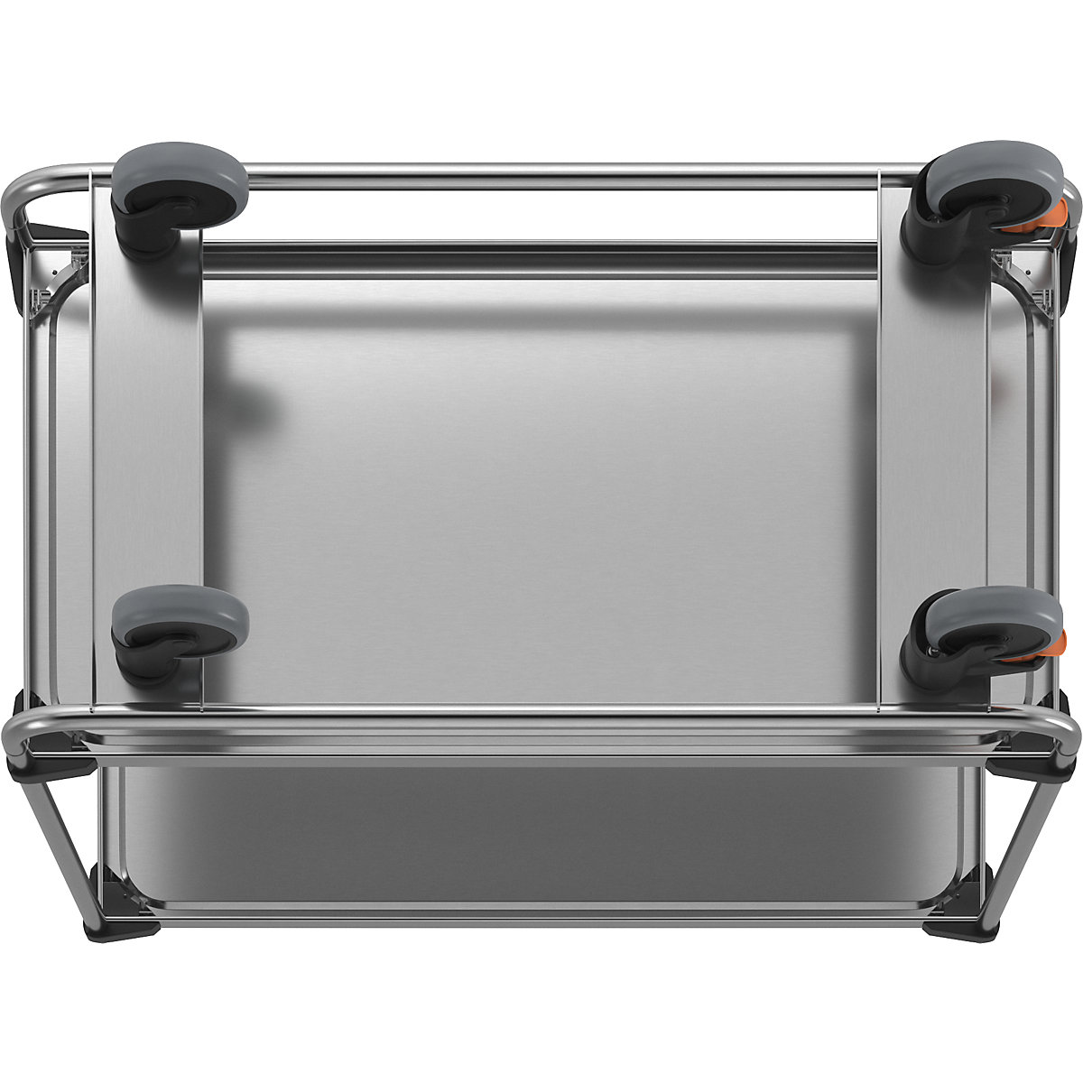 Stainless steel serving trolley, assembled (Product illustration 3)-2