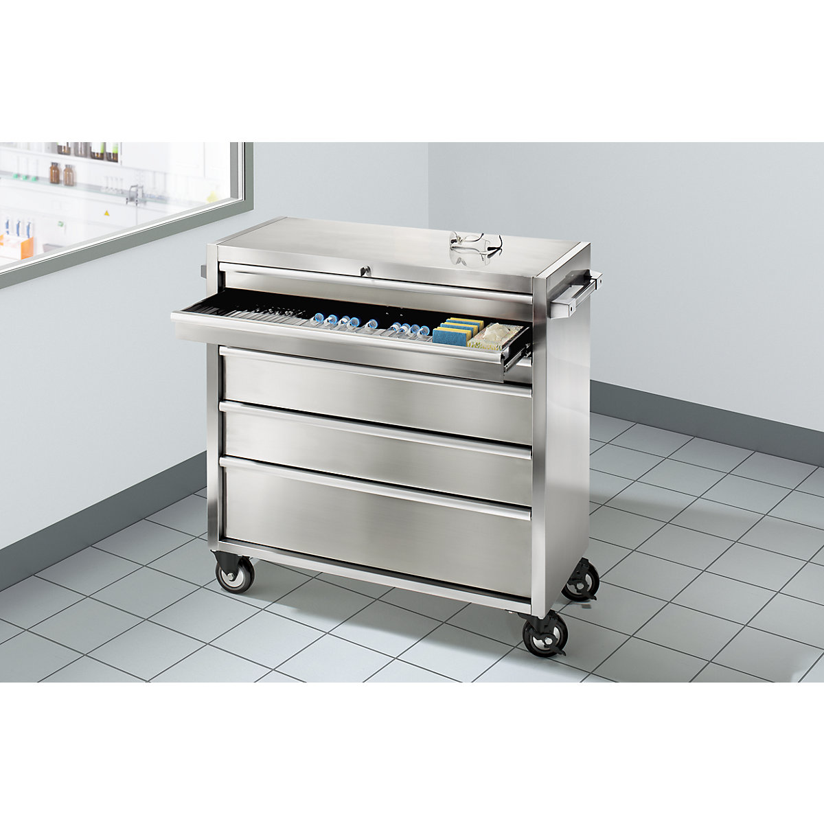 Stainless steel tool trolley (Product illustration 10)-9