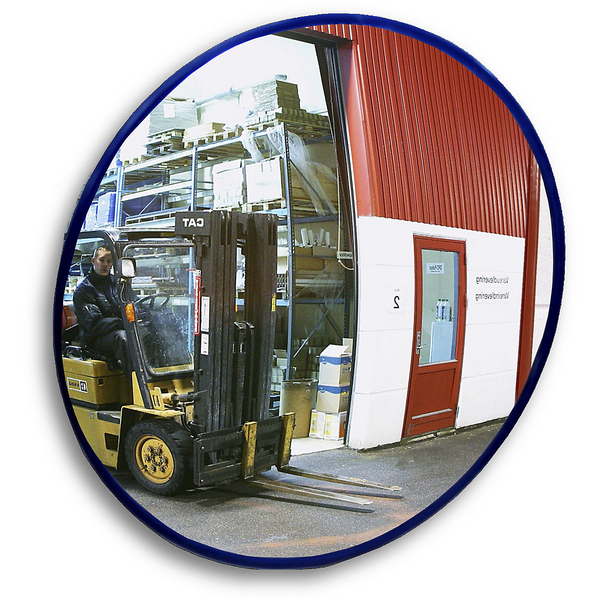 Round mirror with telescopic wall mounting bracket - eurokraft pro