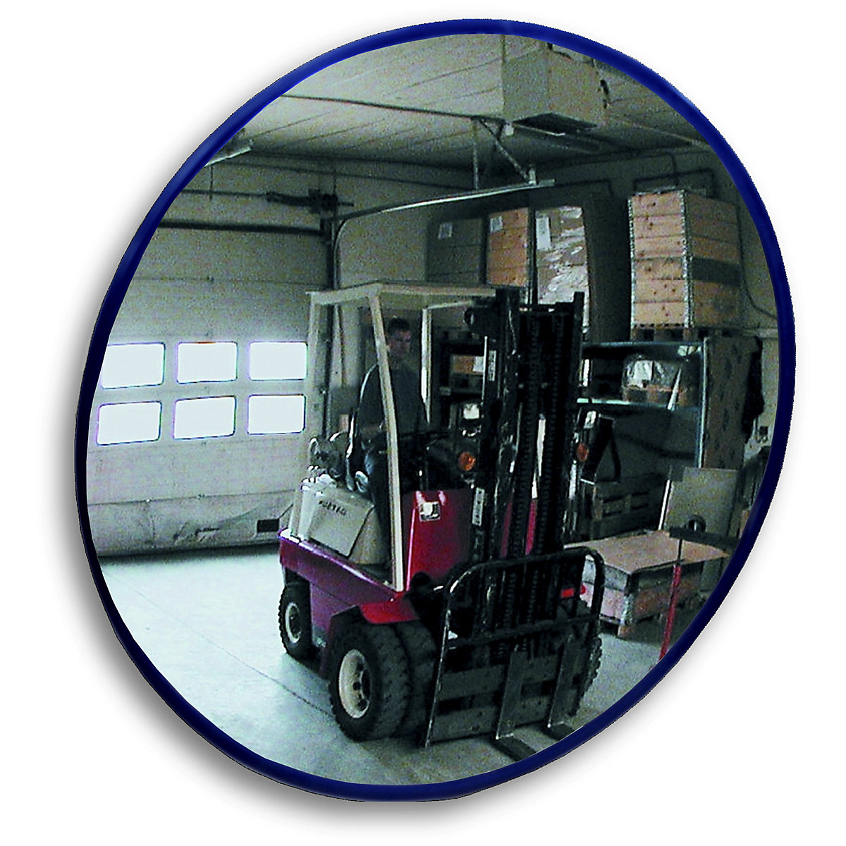 Round mirror with telescopic wall mounting bracket - eurokraft pro