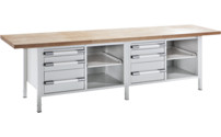 Workbench, height adjustable