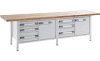 Workbench, height adjustable