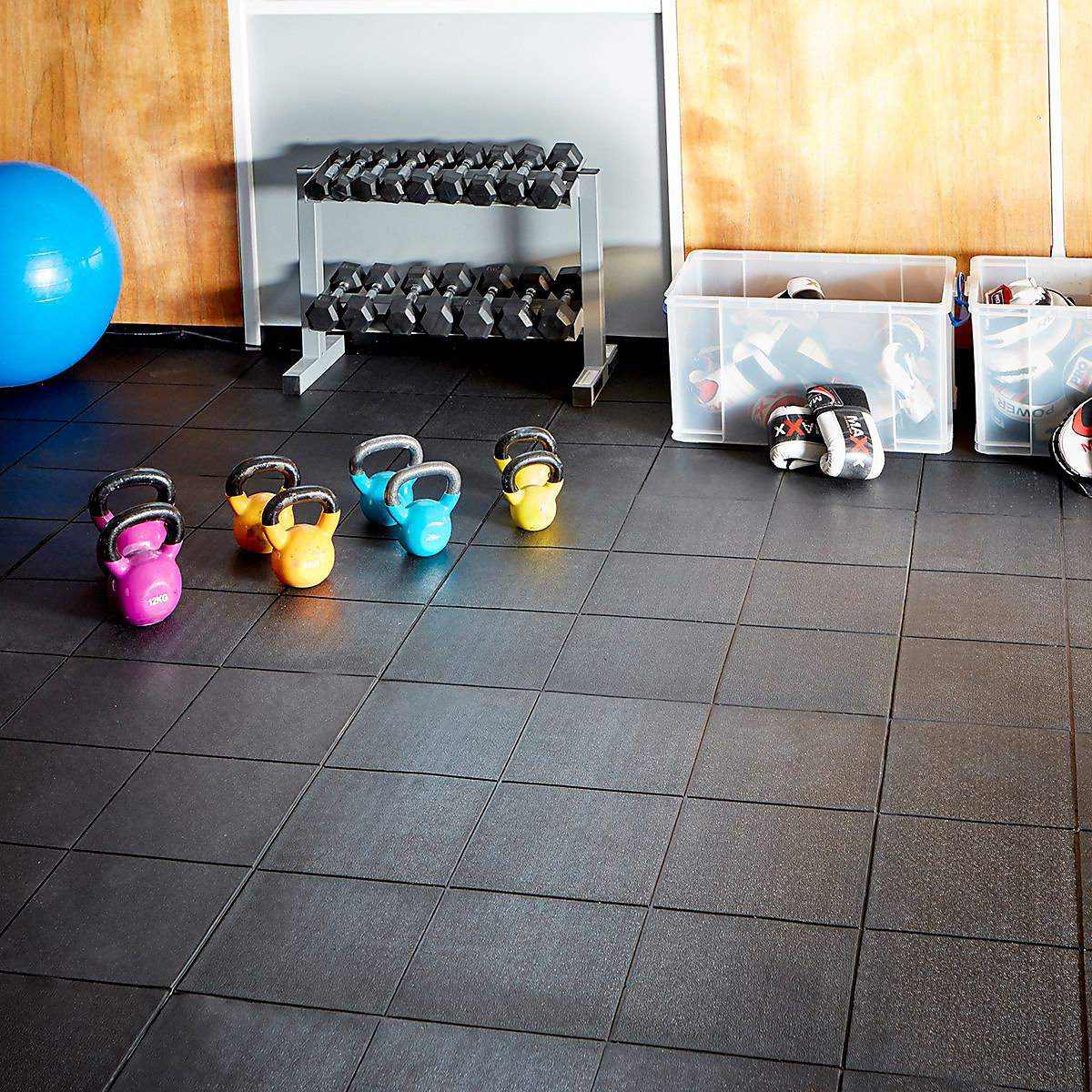 BiGDUG Essentials Rubber Interlocking Gym Flooring | Solid Top