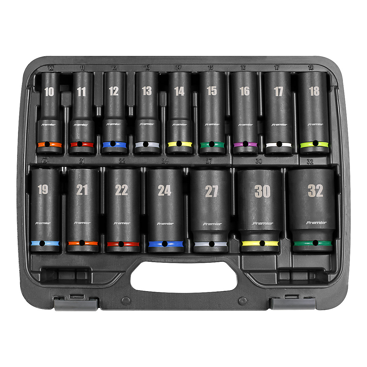 Sealey Premier 1/2"Sq Drive Deep Impact Socket Set | 16 Piece (Product illustration 3)-2