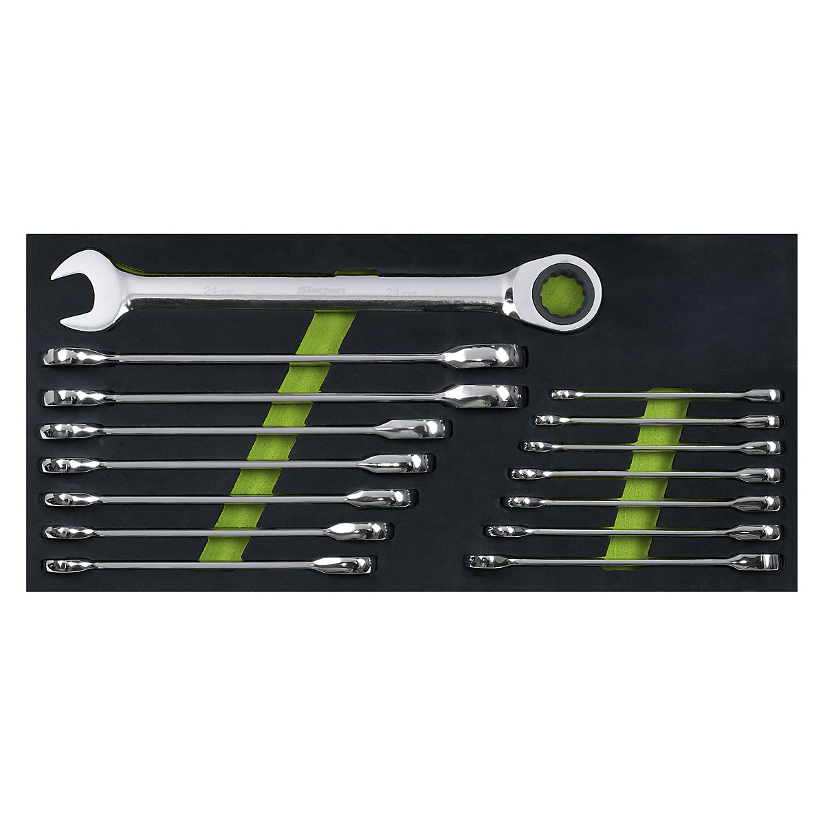 Sealey Siegen Combination Ratchet Spanner Set | 15 Piece (Product illustration 2)-1