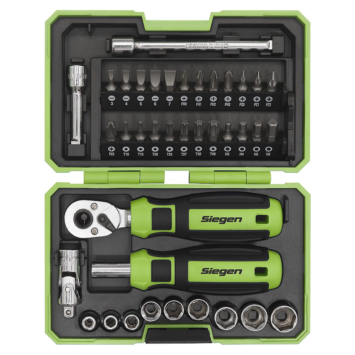Sealey Siegen Socket & Bit Set | 1/4"Sq Drive (Product illustration 2)-1