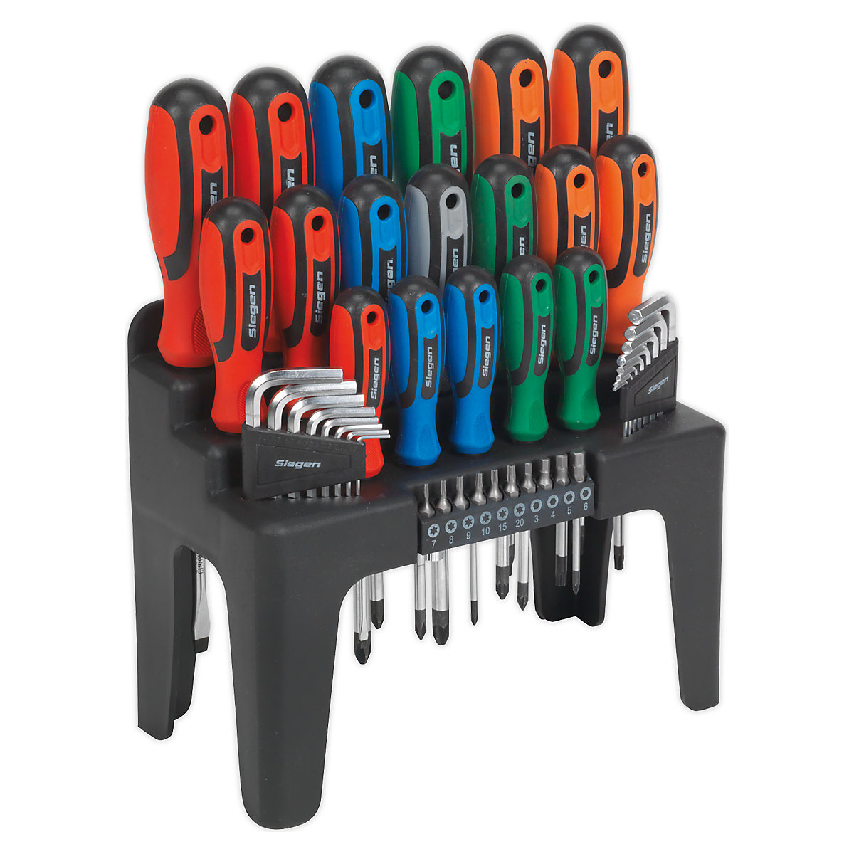 Sealey Siegen Standard or Hammer-Thru Screwdriver, Hex Key & Bit Sets | 44 Piece