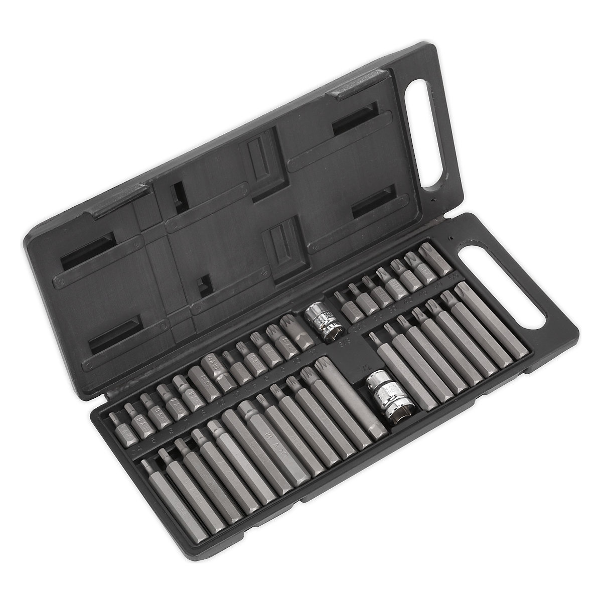 Sealey Siegen TRX-Star, Hex & Spline Bit Set | 3/8" & 1/2"Sq Drive | 40 Piece