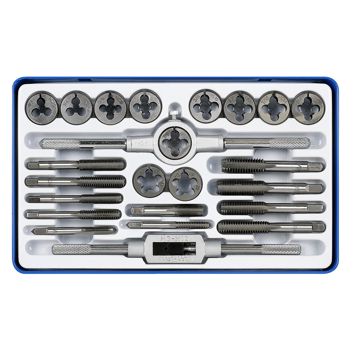 Sealey 24pc Imperial Tap & Split Die Set (Product illustration 2)-1