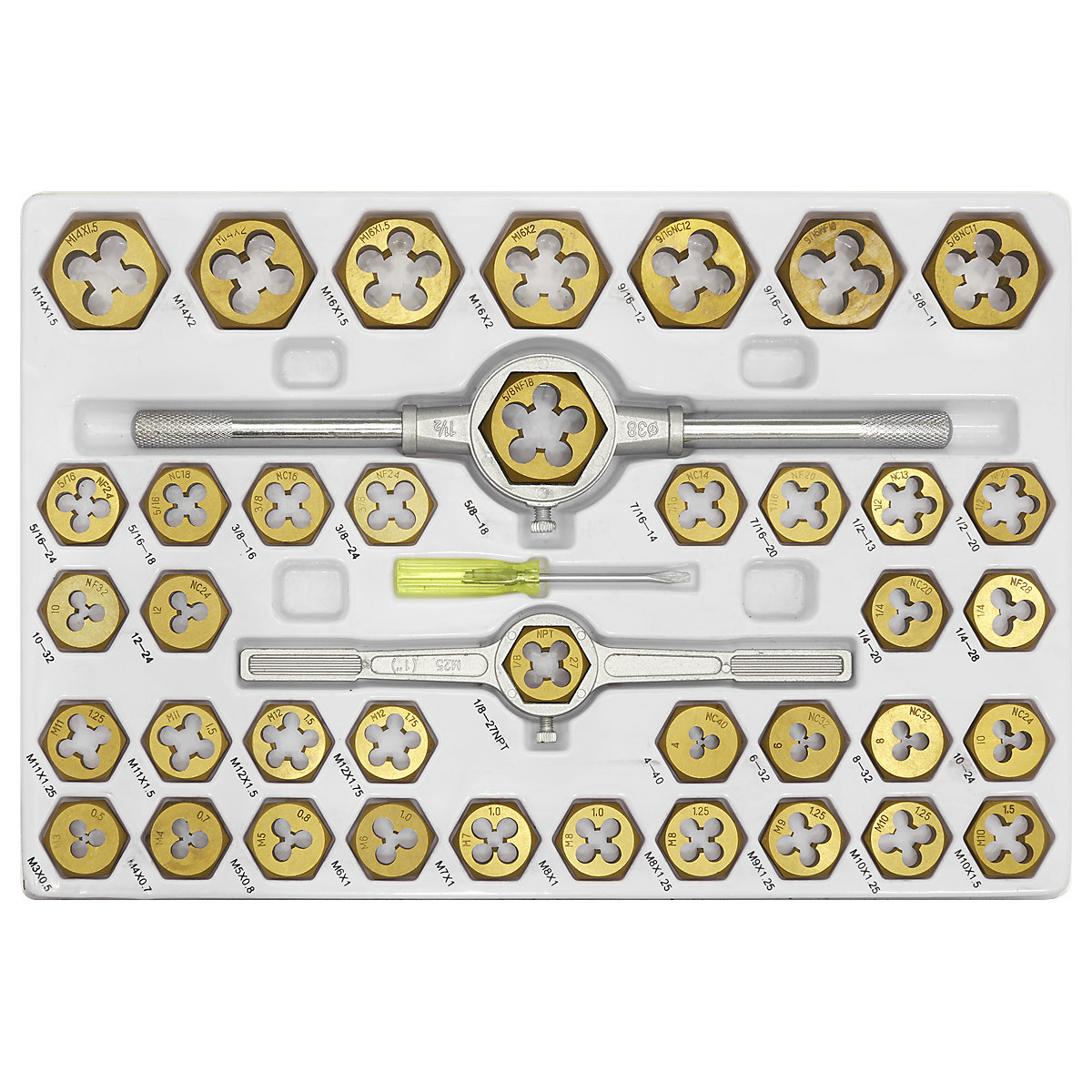 Sealey 86pc Hexagonal Metric & SAE/Imperial Tap &amp; Die Set (Product illustration 4)-3