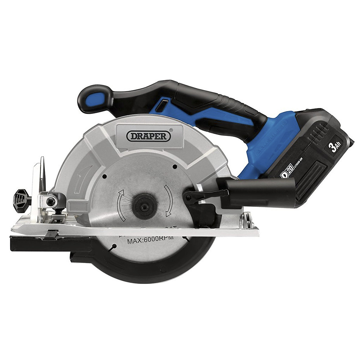 Draper D20 Series Brushless Circular Saw with Battery & Charger (Product illustration 2)-1