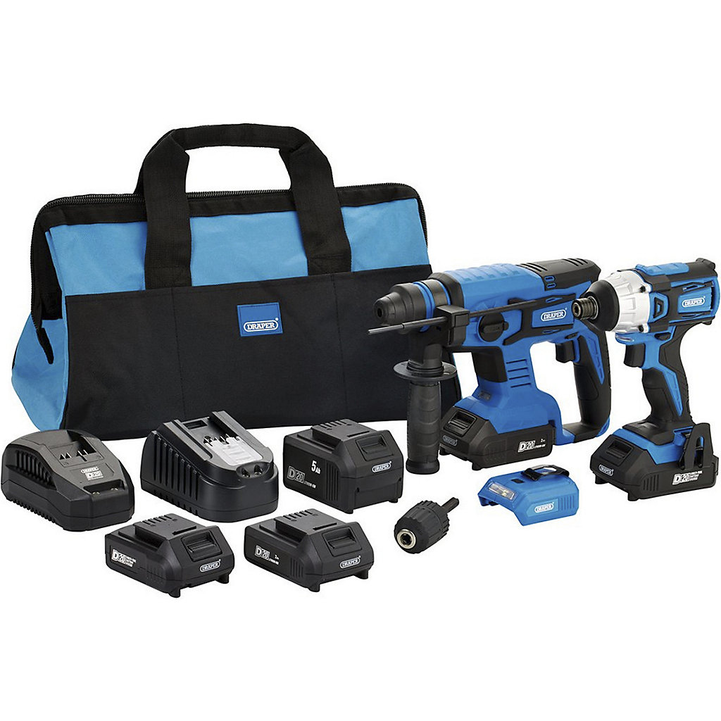 Draper D20 Series Impact Driver and SDS+ Drill Kit | BiGDUG