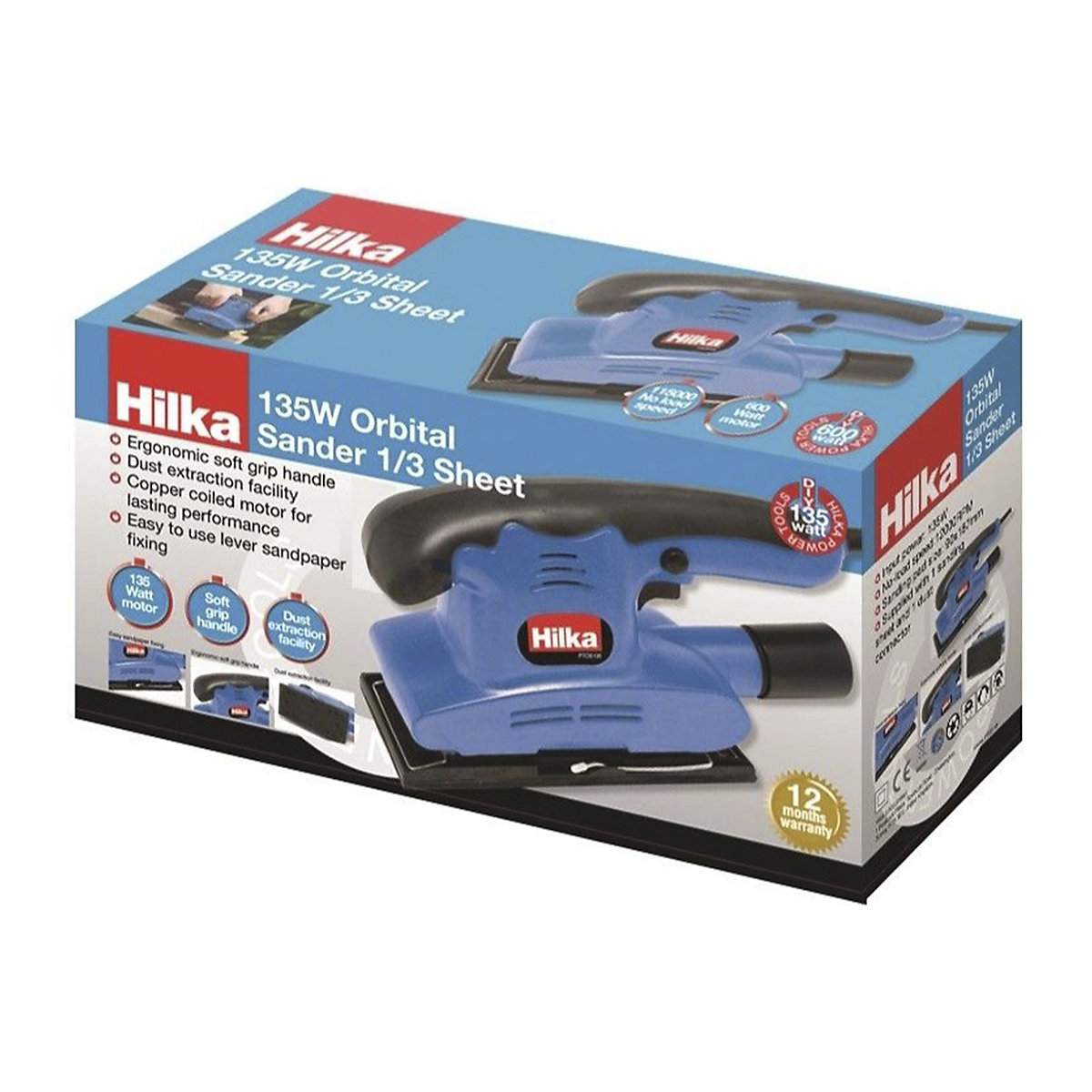 Hilka 135W Orbital Sander 1/3 Sheet (Product illustration 3)-2