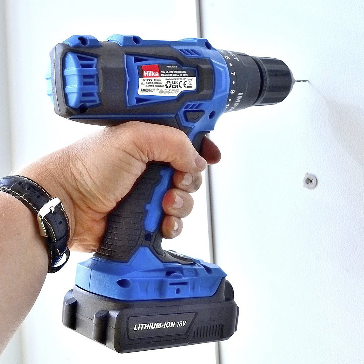 Hilka 18v Li-ion Cordless Hammer Drill (Product illustration 7)-6