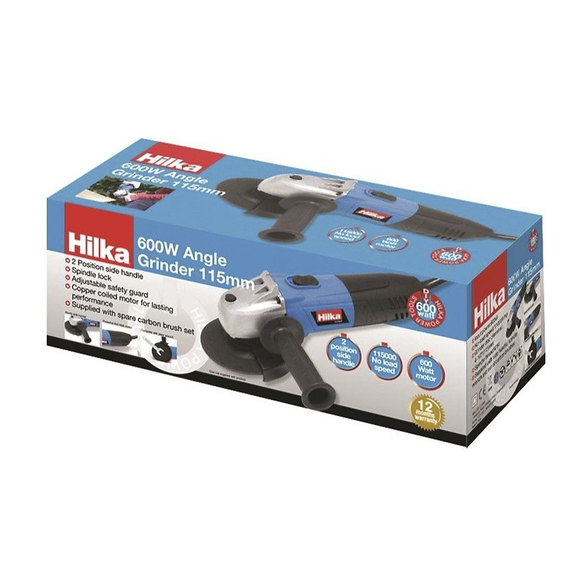 Hilka Angle Grinder (115mm) - 600W (Product illustration 4)-3