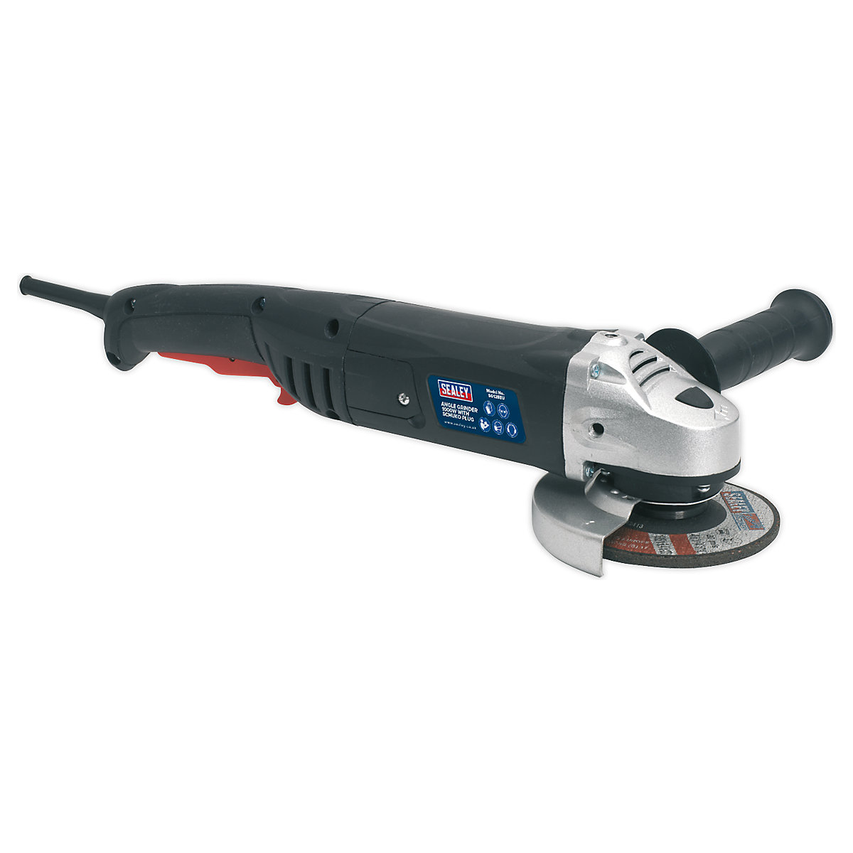 Sealey 125mm Angle Grinder with Schuko Plug | 1000W/230V (Product illustration 2)-1