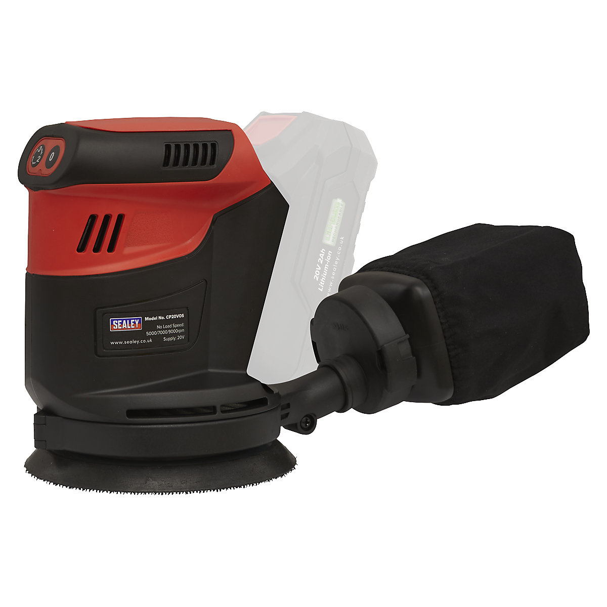 Sealey 125mm Cordless Orbital Palm Sander | SV20 Series (Product illustration 5)-4