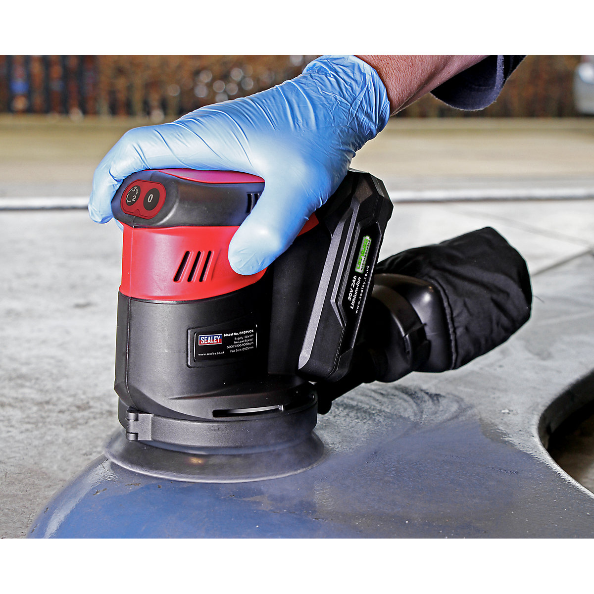 Sealey 125mm Cordless Orbital Palm Sander | SV20 Series (Product illustration 7)-6