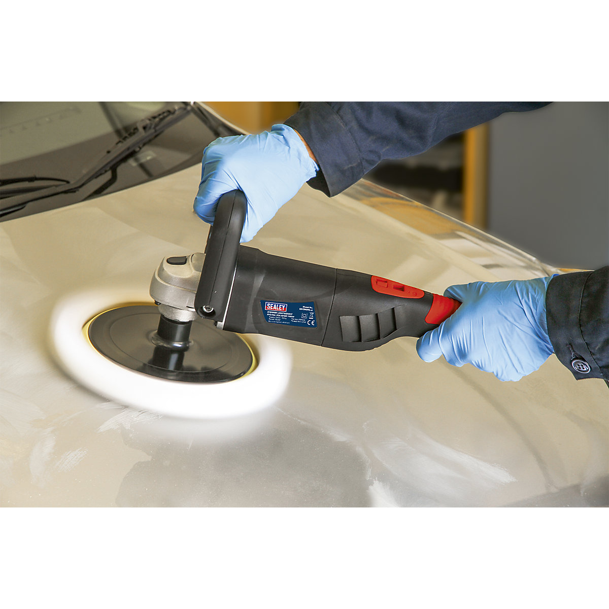 Sealey 180mm Lightweight Digital Polisher | 1100W/230V (Product illustration 5)-4