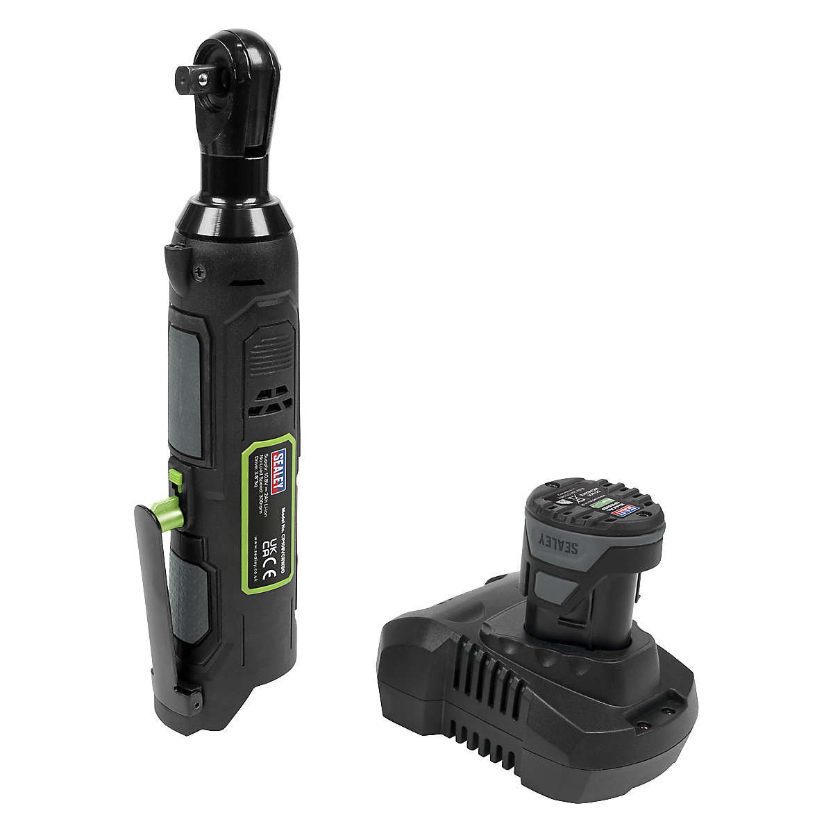 Sealey 3/8"Sq Drive Cordless Ratchet Wrench | SV10.8 Series, Sealey 3/8"Sq Drive Cordless Ratchet Wrench | SV10.8 Series, Sealey  SV10.8 Series| 45Nm Cordless Ratchet Wrench | 10.8V  | 3/8"Sq Drive | with 2Ah Battery & Charger-2