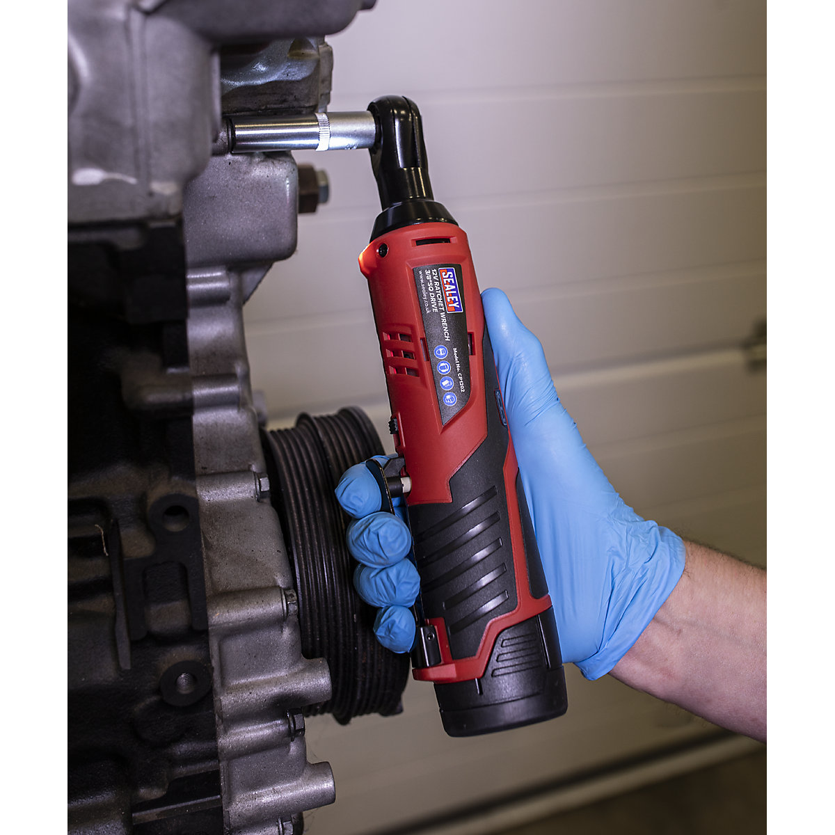 Sealey 3/8"Sq Drive Cordless Ratchet Wrench | SV12 Series (Product illustration 6)-5