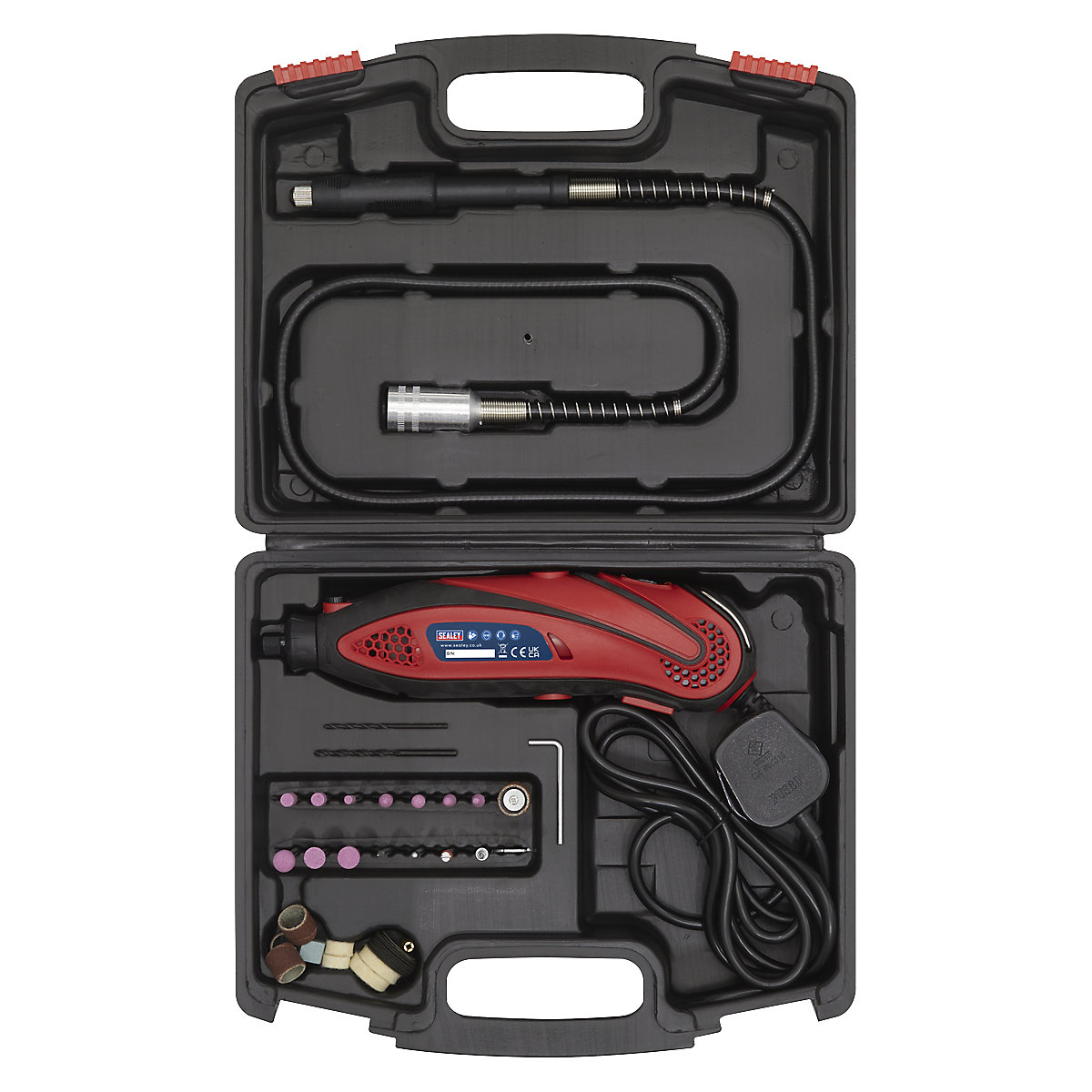 Sealey 40pc Multipurpose Rotary Tool & Engraver Kit | 230V (Product illustration 2)-1