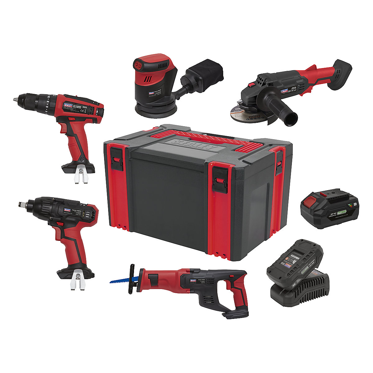 Sealey 5pc Cordless Tool Combo Kit in Toolbox | SV20 Series