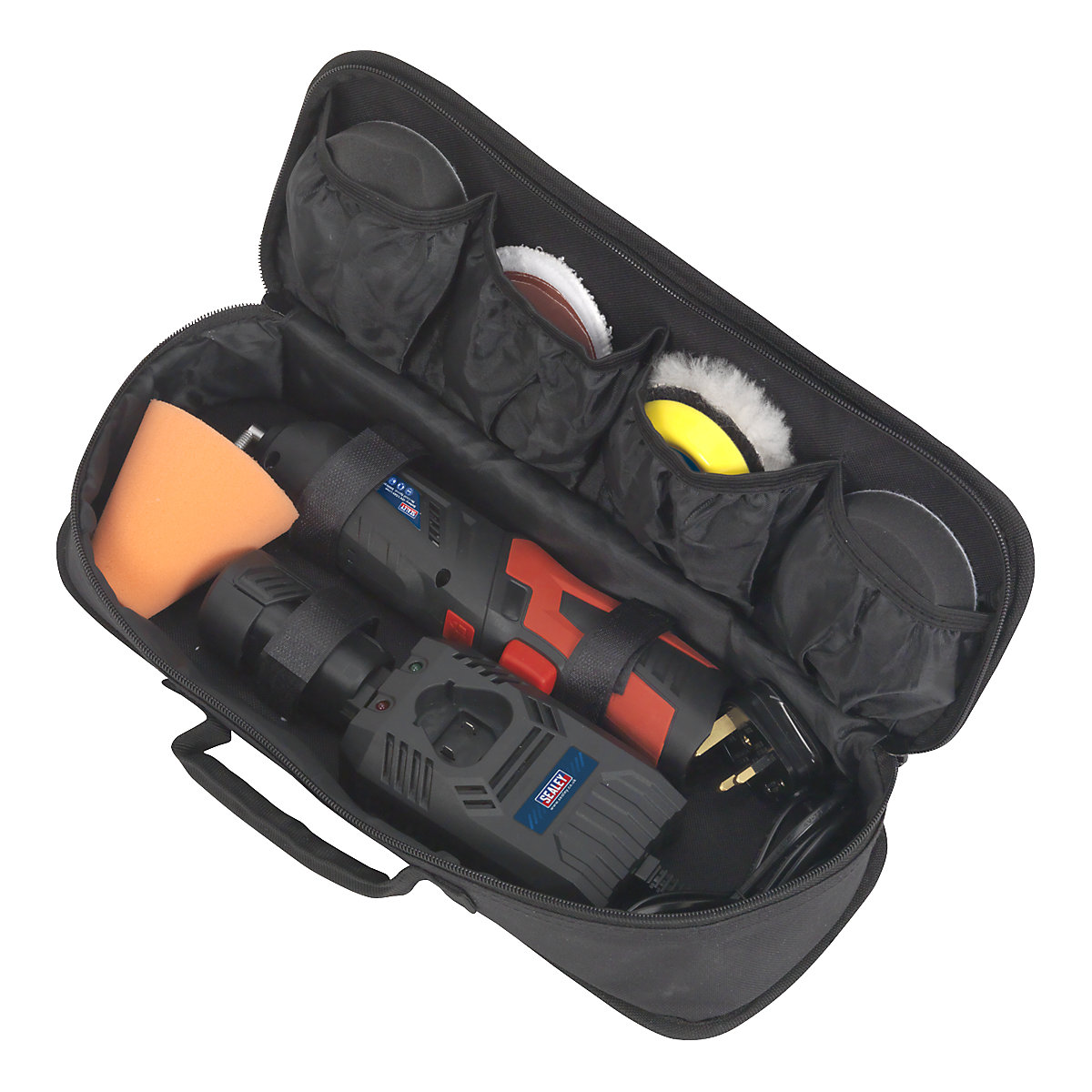 Sealey 75mm Cordless Mini Sander/Polisher Kit | 12V Lithium-ion (Product illustration 3)-2