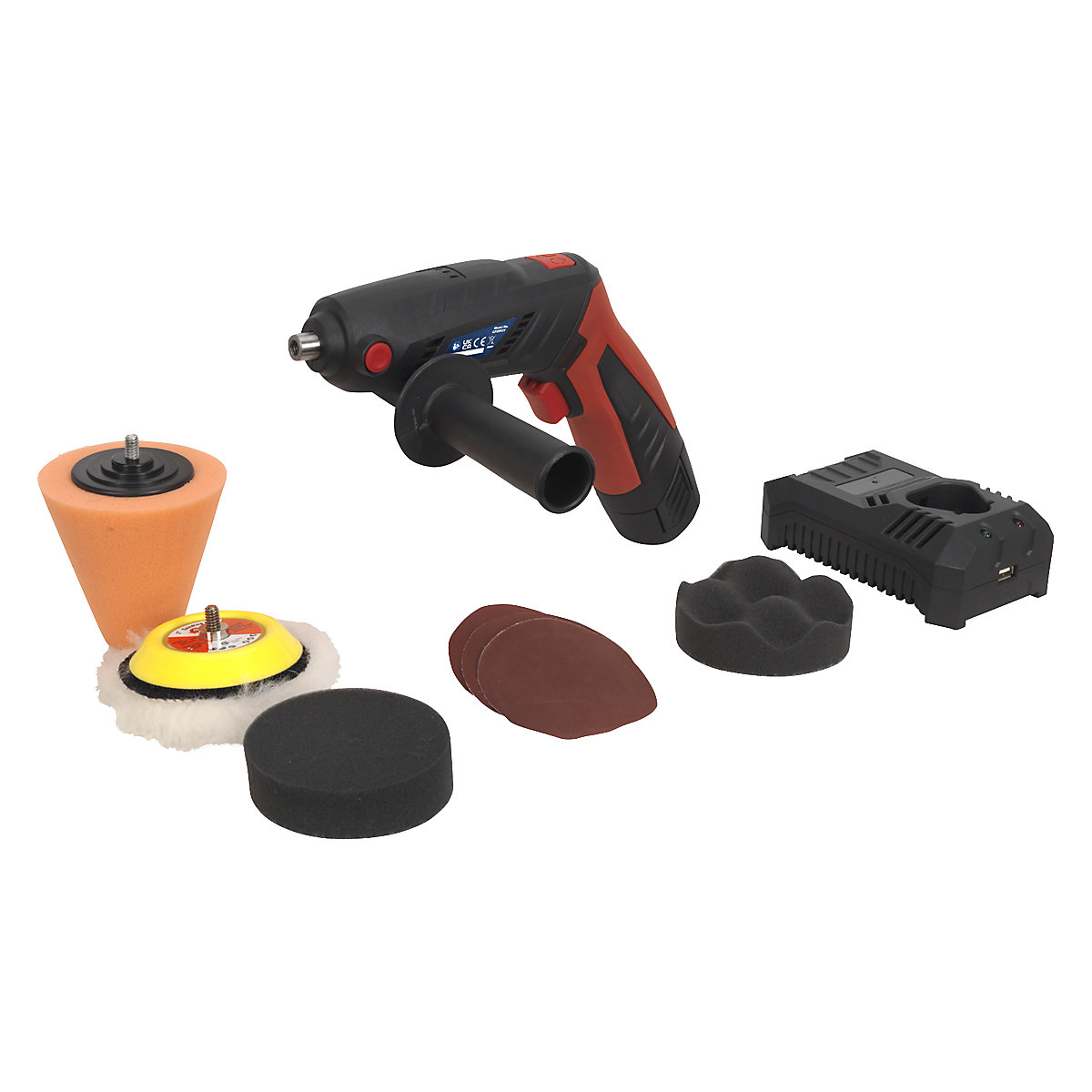 Sealey 75mm Cordless Mini Sander/Polisher Kit | 12V Lithium-ion (Product illustration 4)-3