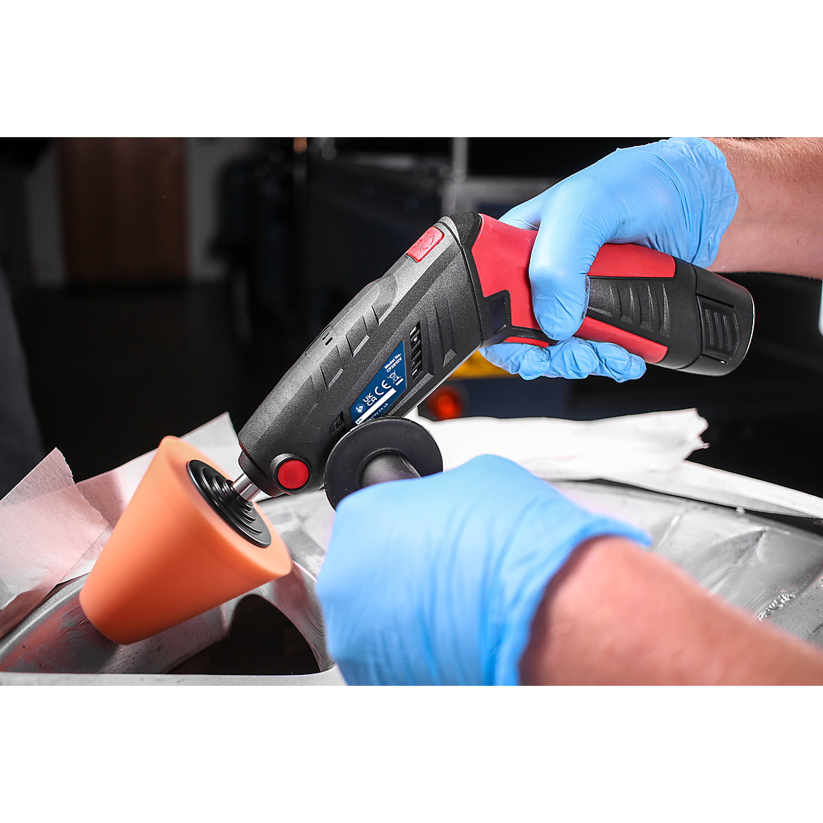 Sealey 75mm Cordless Mini Sander/Polisher Kit | 12V Lithium-ion (Product illustration 8)-7